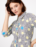 Polka Dot Midi Shirt Dress