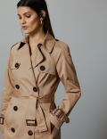 Pure Cotton Double Breasted Trench Coat