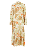 Floral Print Midi Shirt Dress