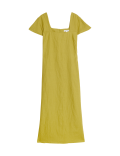 Pure Irish Linen Square Neck Midaxi Dress