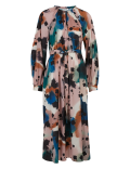 Abstract Floral Midaxi Waisted Dress