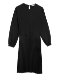 Pleated Long Sleeve Dress