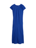 Pure Irish Linen Pleat Front Midaxi Dress