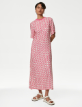 Cupro Rich Printed Midaxi T-Shirt Dress