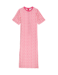 Cupro Rich Printed Midaxi T-Shirt Dress
