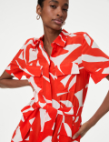 Cupro Rich Printed Midaxi Shirt Dress