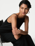 Cotton Rich Square Neck Midaxi Dress
