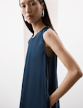 Lyocell Rich Round Neck Midaxi Column Dress