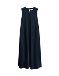 Lyocell Rich Round Neck Midaxi Column Dress