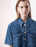 Pure Cotton Mini Shirt Dress