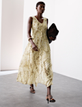 Animal Print Button Front Maxi Dress