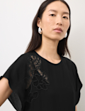 Lace Detail Midaxi Skater Dress