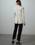 Cotton Rich Single Breasted Blazer with Linen