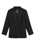 Single Breasted Tuxedo Blazer with Wool