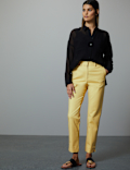 Cotton Rich Slim Leg Ankle Grazer Trousers