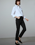 Cotton Slim Fit Ankle Grazer Trousers
