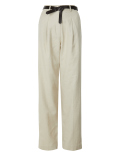 Linen Blend Trousers with Leather Belt
