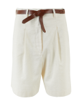 Belted Shorts with Linen