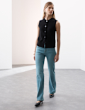 Lyocell Blend High Waisted Flared Jeans