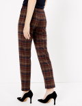 Checked Straight Leg Trousers