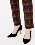 Checked Straight Leg Trousers
