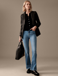 Luxury High Waisted Flared Jeans
