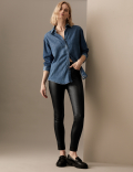 Leather High Waisted Skinny Jeans