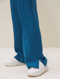 Satin Back Crepe Wide Leg Trousers