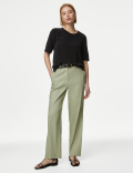 Pure Silk Relaxed Short Sleeve Top