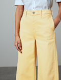 Mid Rise Wide Leg Ankle Grazer Jeans