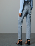 High Rise Straight Leg Ankle Grazer Jeans