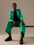 Pure Irish Linen Pleated Wide Leg Trousers