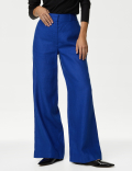 Pure Irish Linen Wide Leg Trousers