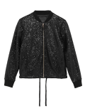Sequin Relaxed Bomber Jacket