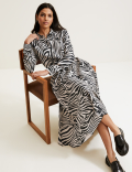 Animal Print Midi A Line Skirt