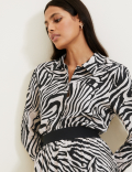 Animal Print Midi A Line Skirt