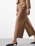Barrel Leg Trousers with Wool