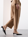Barrel Leg Trousers with Wool