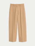 Barrel Leg Trousers with Wool