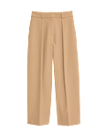 Barrel Leg Trousers with Wool