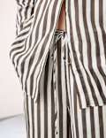 Pure Ramie Striped Wide Leg Trousers