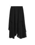 Layered Draped Midi A-Line Skirt