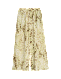 Animal Print Wide Leg Trousers