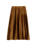 Satin Pleated Midaxi Wrap Skirt