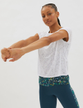 Printed Scoop Neck Double Layer T-Shirt