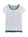 Printed Scoop Neck Double Layer T-Shirt