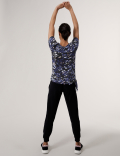 Printed V-Neck Tie Side Yoga Top