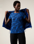 Lightweight Printed Scoop Neck T-Shirt