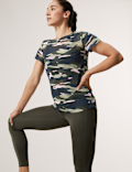 Lightweight Printed Scoop Neck T-Shirt