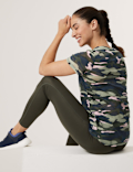 Lightweight Printed Scoop Neck T-Shirt